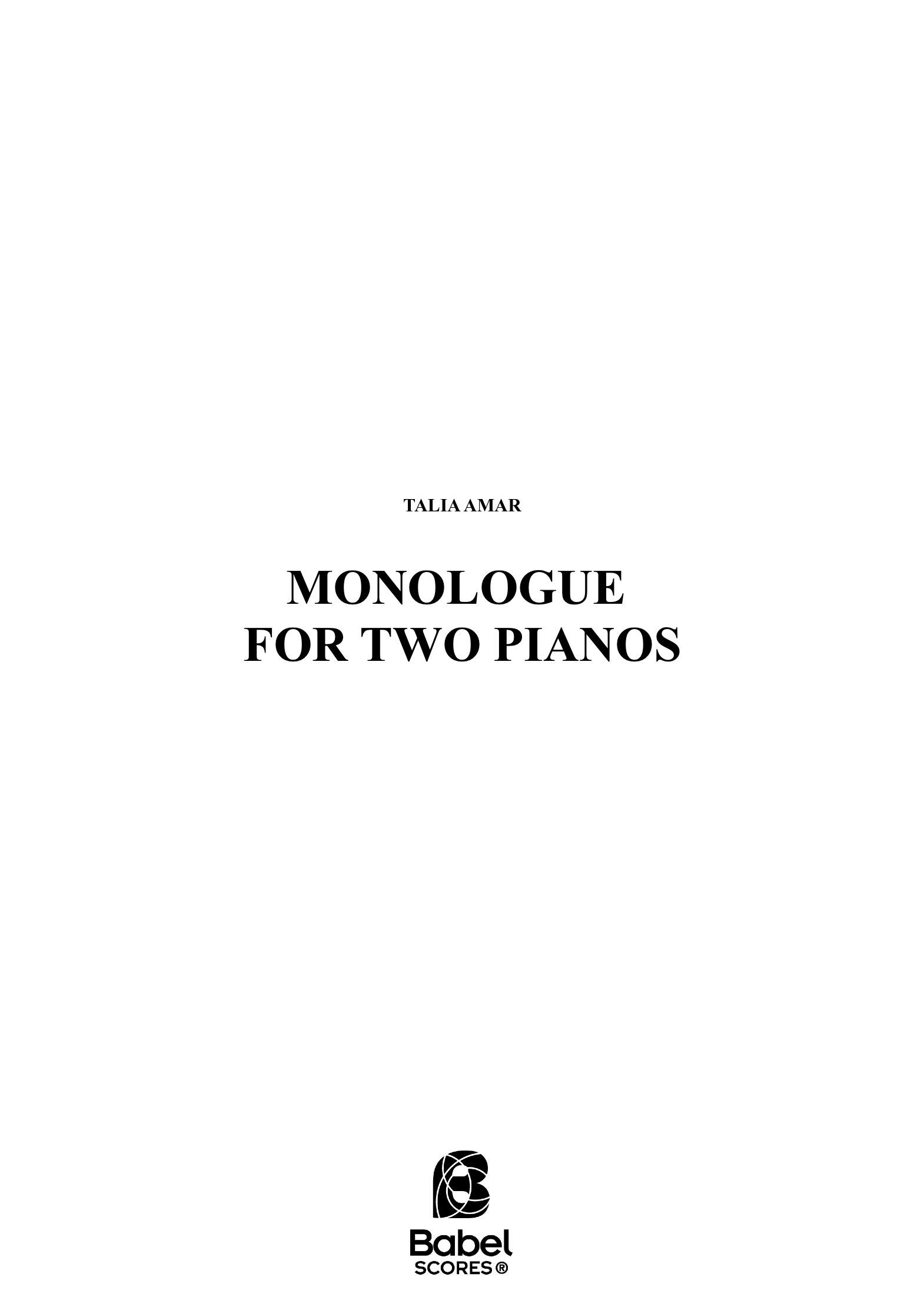 Monologue for two pianos z